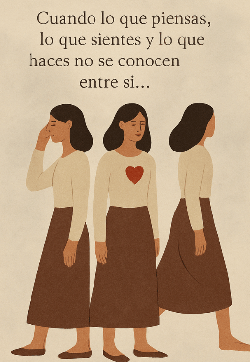 Cuando lo que piensas, sientres y haces no se conocen entre si